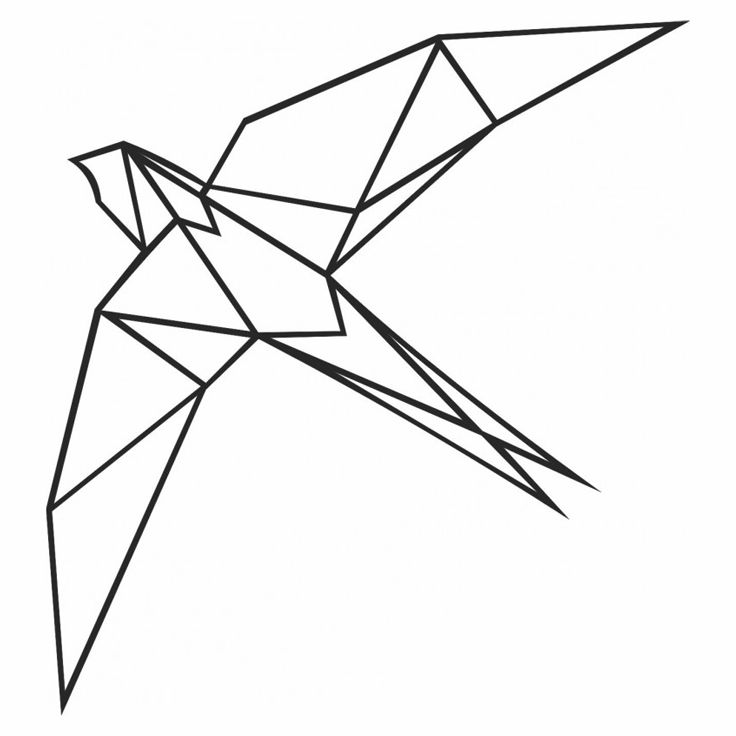 Geometric bird tattoo