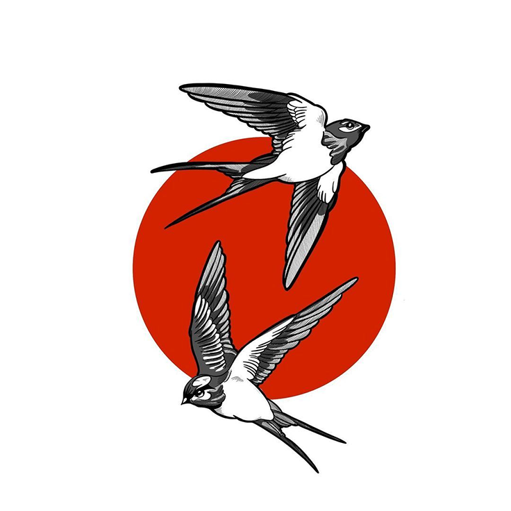 Japanese bird tattoo