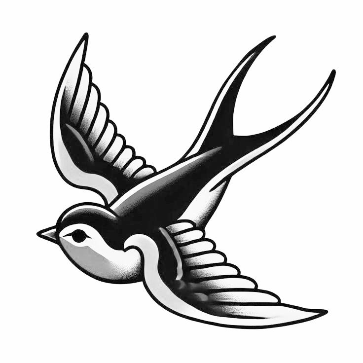 Old School bird tattoo